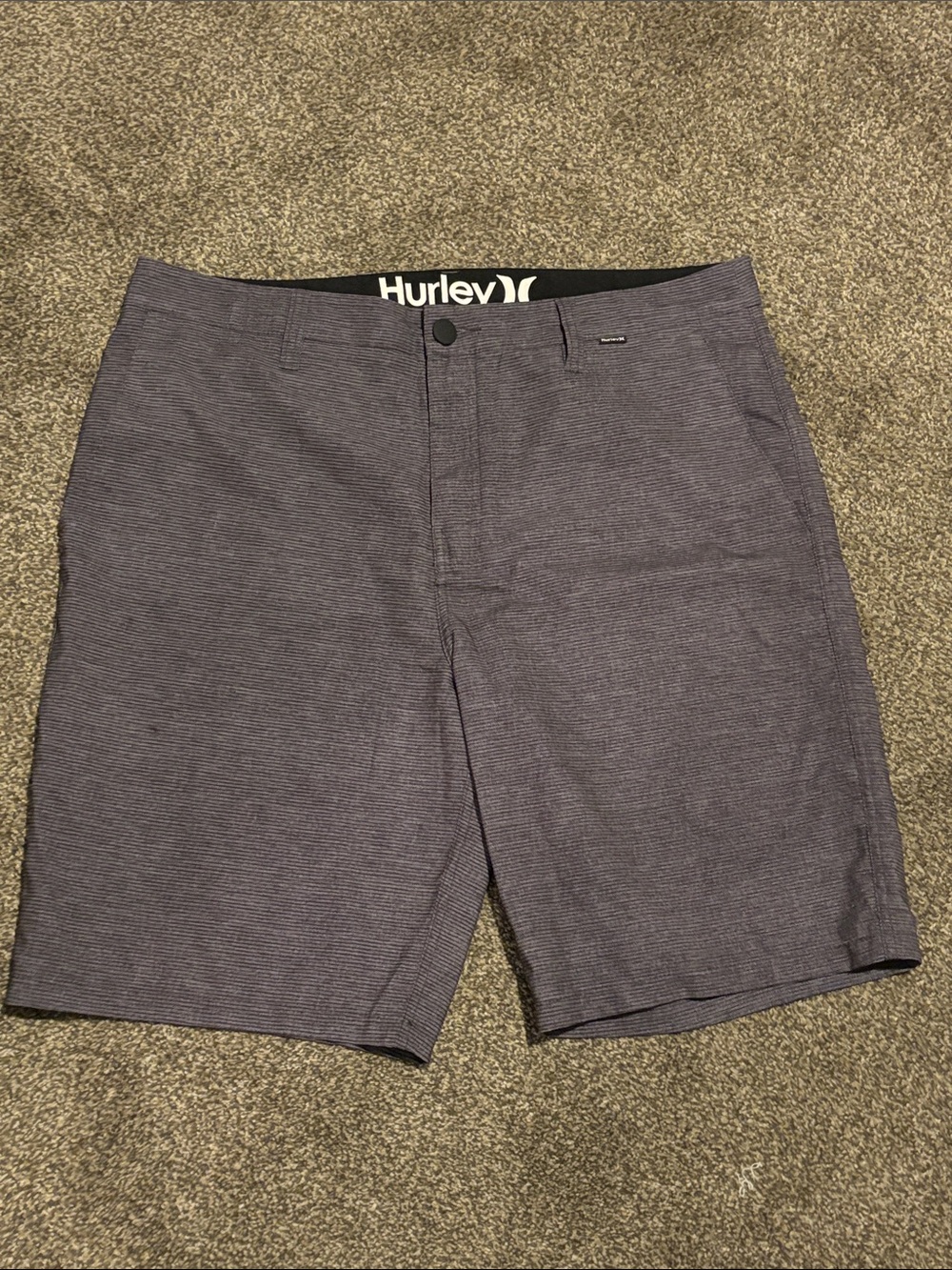 Hurley Men's Gray-Blue Flat Front Shorts